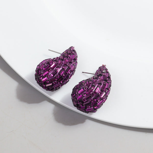 Full Diamond Water Drop Earrings
