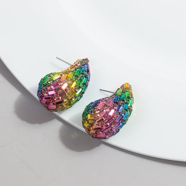 Full Diamond Water Drop Earrings