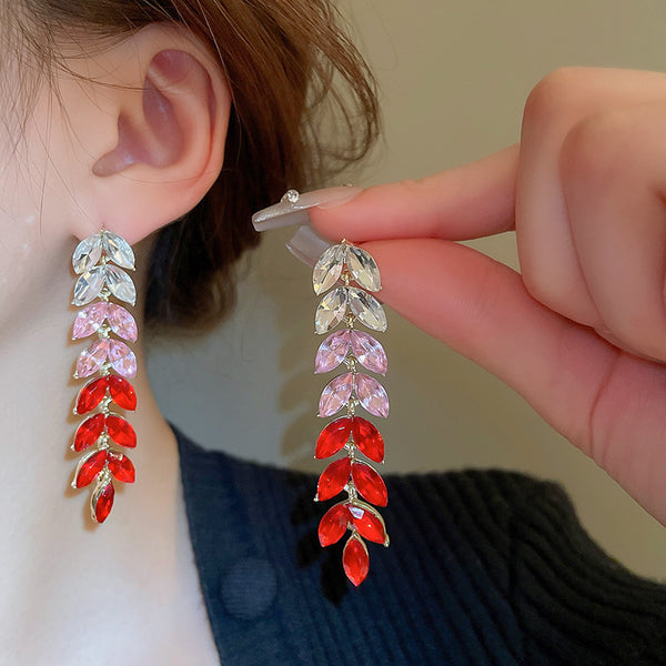Colorful Diamonds Long Earrings