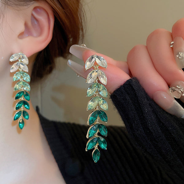 Colorful Diamonds Long Earrings