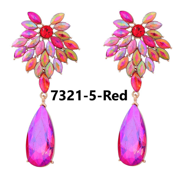 Flower Full Diamond Drop Earrings