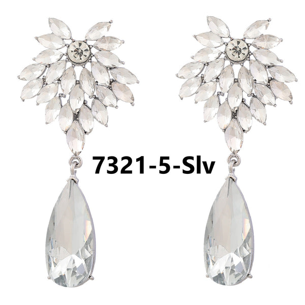 Flower Full Diamond Drop Earrings