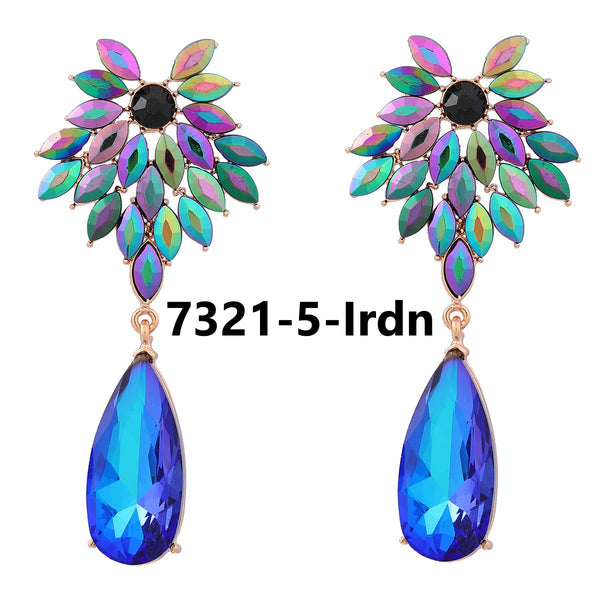 Flower Full Diamond Drop Earrings