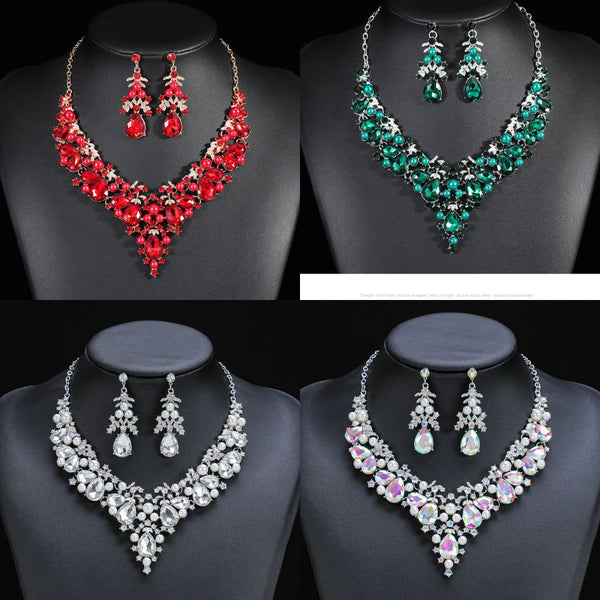 Pearl & Glass Necklace Set