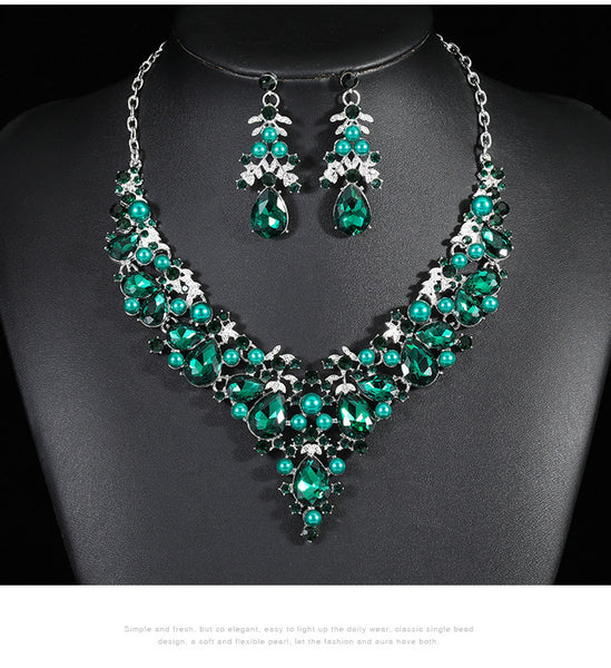 Pearl & Glass Necklace Set