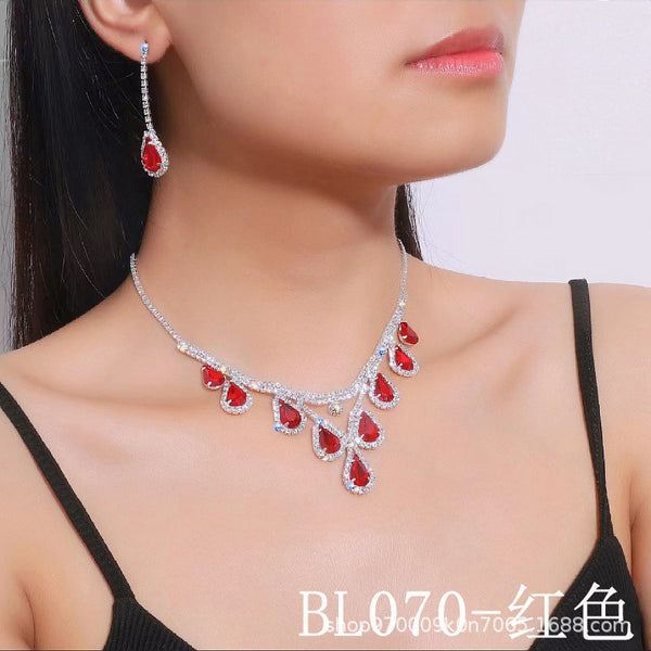 High End Bridal Diamante Necklace Set