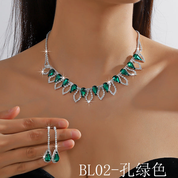 Luxury Diamante Necklace Set BL02