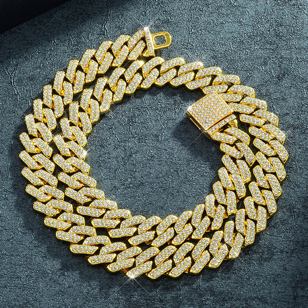 Cuban Chain Full Diamond Necklace 20inches