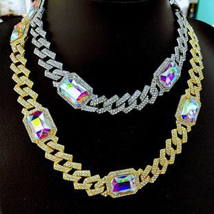 AB Color Cuban Necklace
