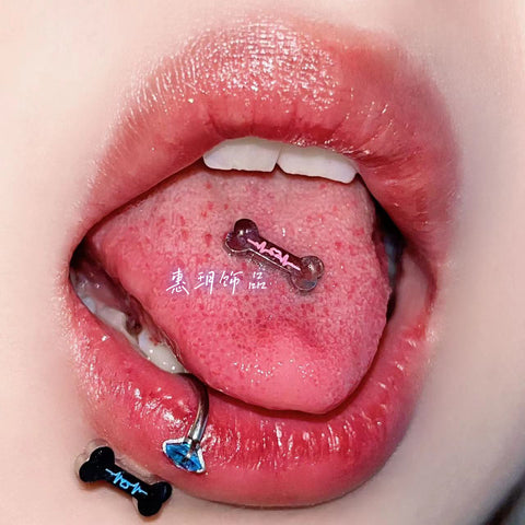 Heartbeat Bone Tongue Ring