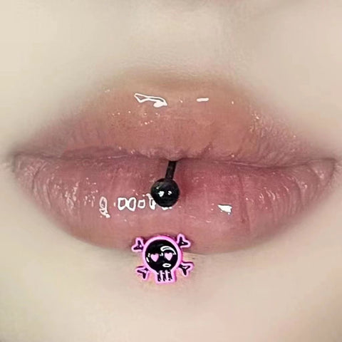Skull Pink Lip Ring