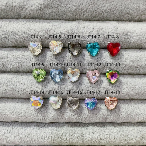 Heart Shaped Diamond Titanium Ear Stud