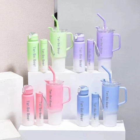 40oz 3 Piece Gradient Straw Cup Set