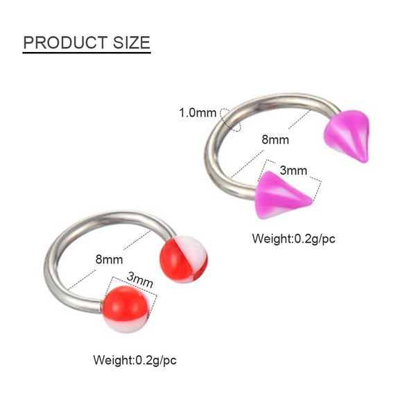 Acrylic Stainless Steel C Shaped Piercing
