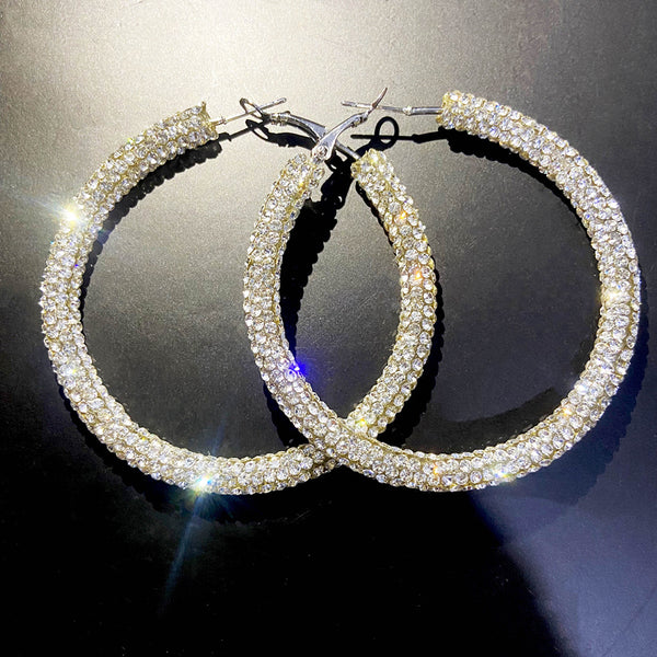 Super Flash Full Diamond Hoop Earring