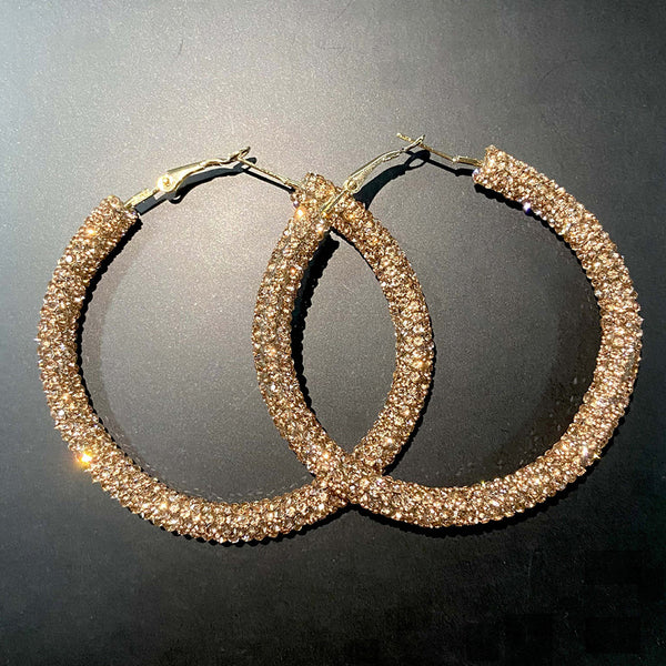 Super Flash Full Diamond Hoop Earring