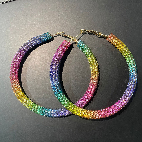 Super Flash Full Diamond Hoop Earring