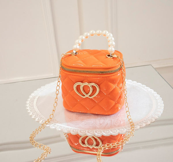 PVC Jelly Bag With Pearl Handle
