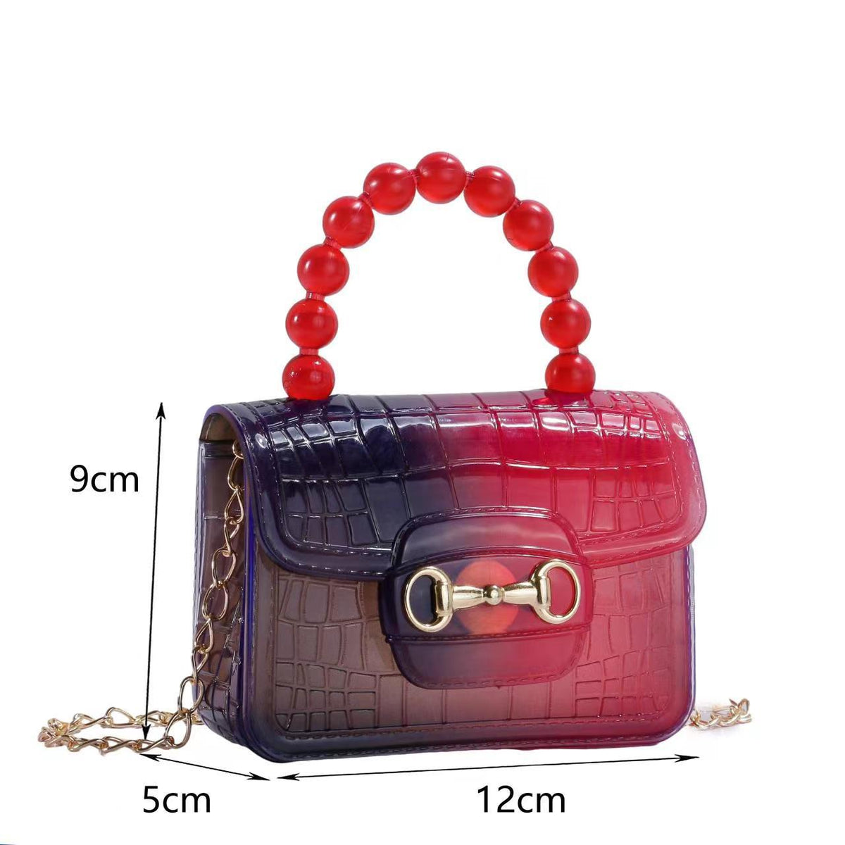 PVC Jelly Gradient Color Bead Handle Mini Bag – SaSaCoTnT