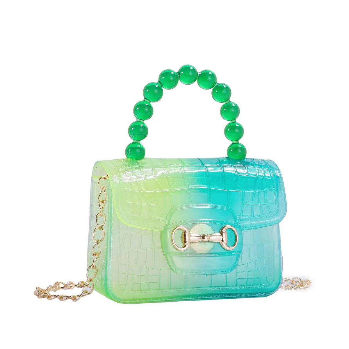 PVC Jelly Gradient Color Bead Handle Mini Bag – SaSaCoTnT