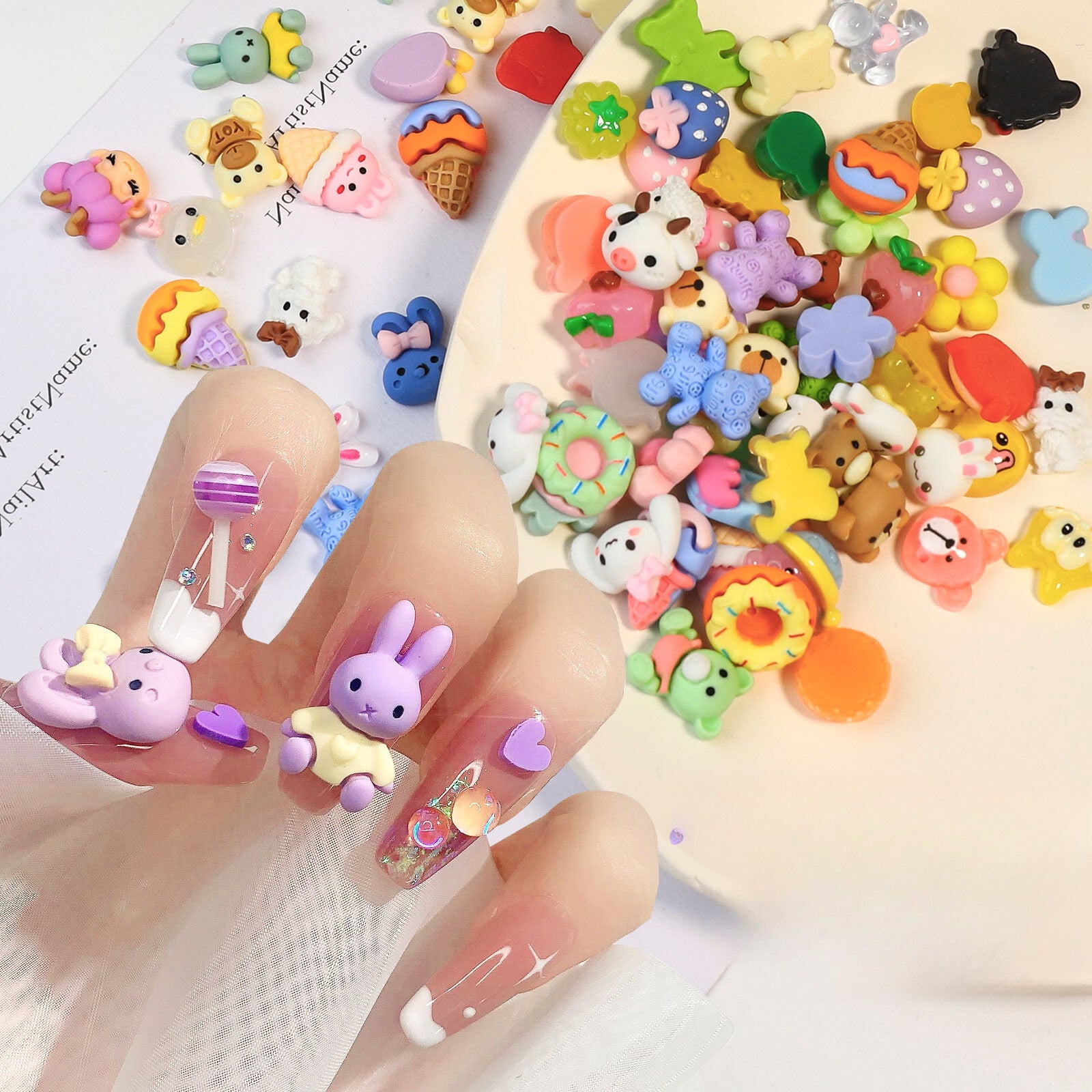 Cartoon Nail Art Resin Accessories 20 Pcs