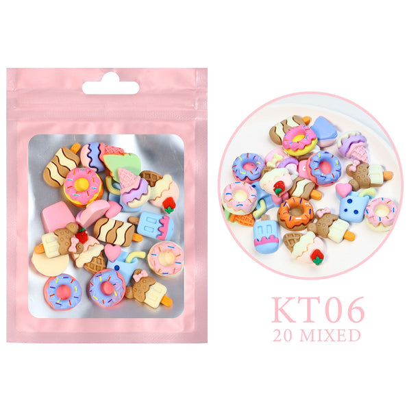 Cartoon Nail Art Resin Accessories 20 Pcs
