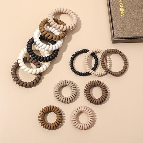 Matte Phone Cord Hair Tie Pairs