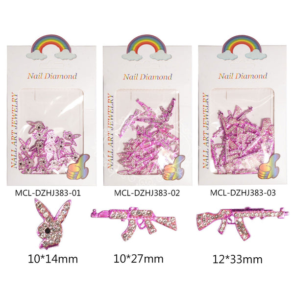 Diamond Encrusted Pink Nail Art Decoration