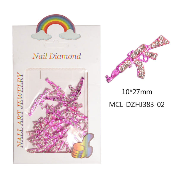 Diamond Encrusted Pink Nail Art Decoration