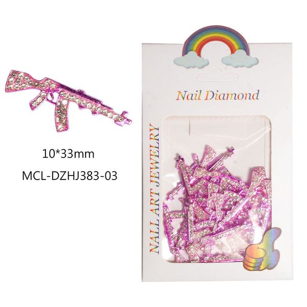 Diamond Encrusted Pink Nail Art Decoration