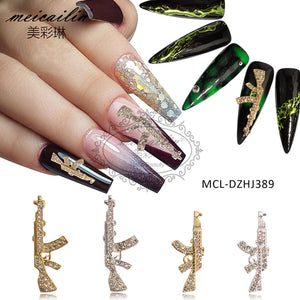 Diamond Inlaid Gun Nail Art