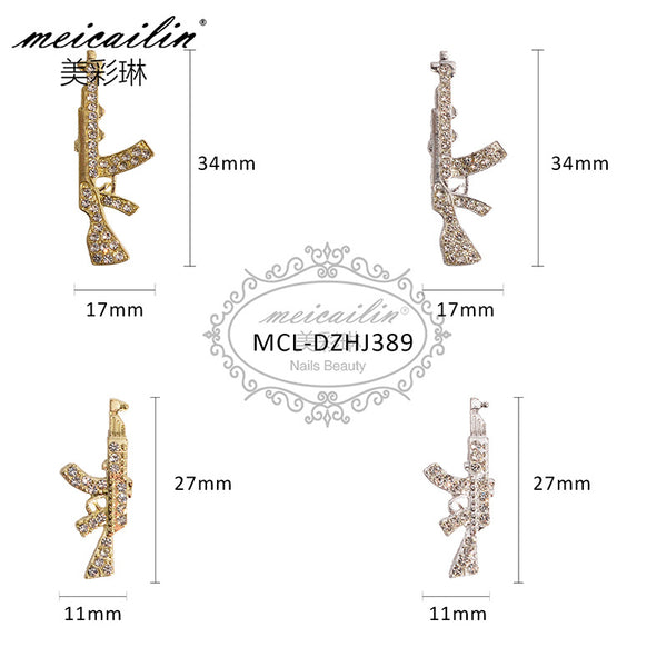 Diamond Inlaid Gun Nail Art
