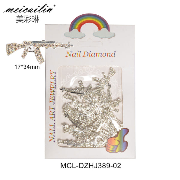 Diamond Inlaid Gun Nail Art