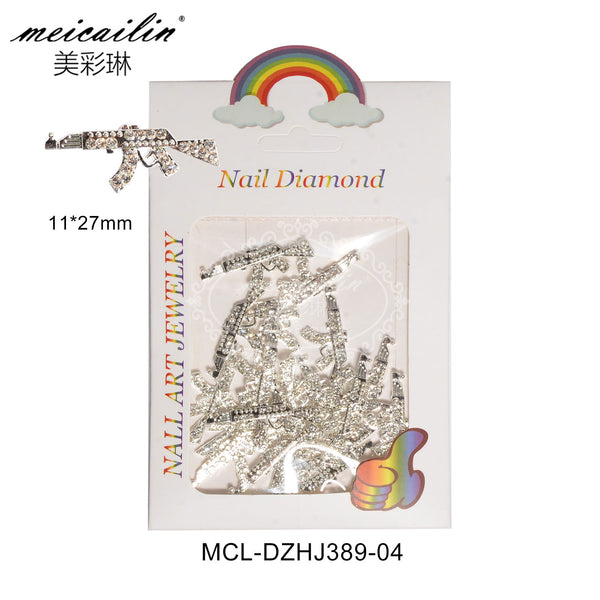 Diamond Inlaid Gun Nail Art