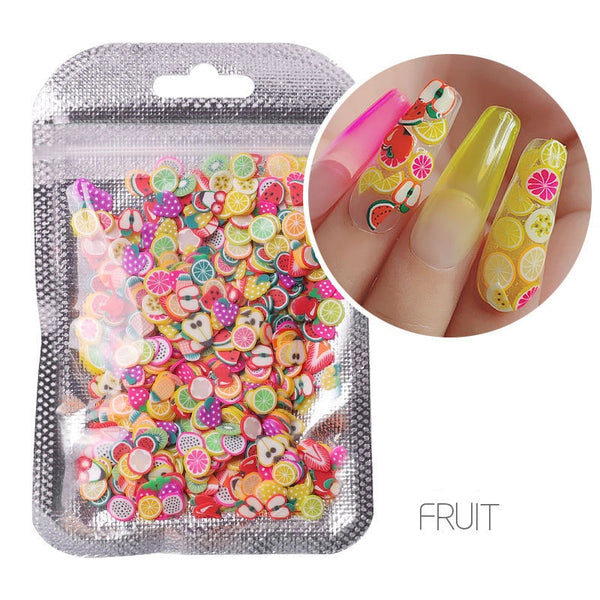 Soft Clay Fruit Slices Nail Art Accessory