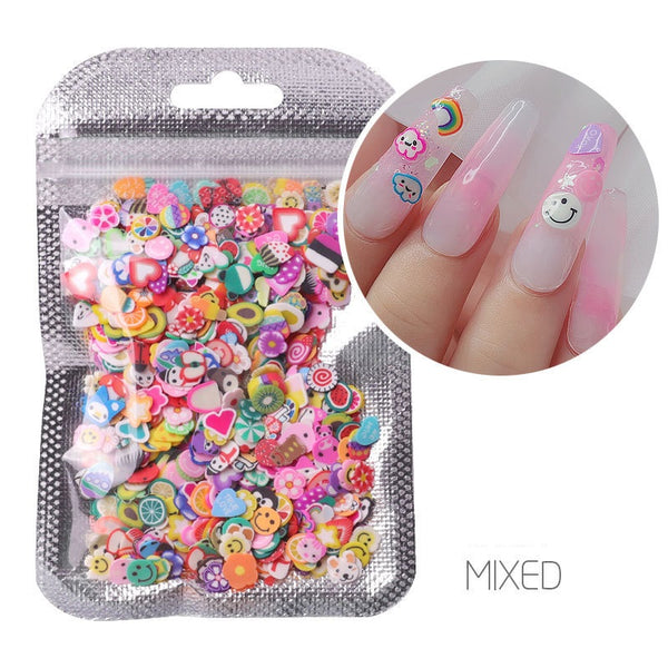 Soft Clay Fruit Slices Nail Art Accessory