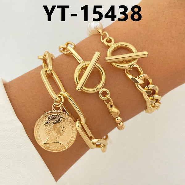 Gold Chain Retro Stacking Bracelets