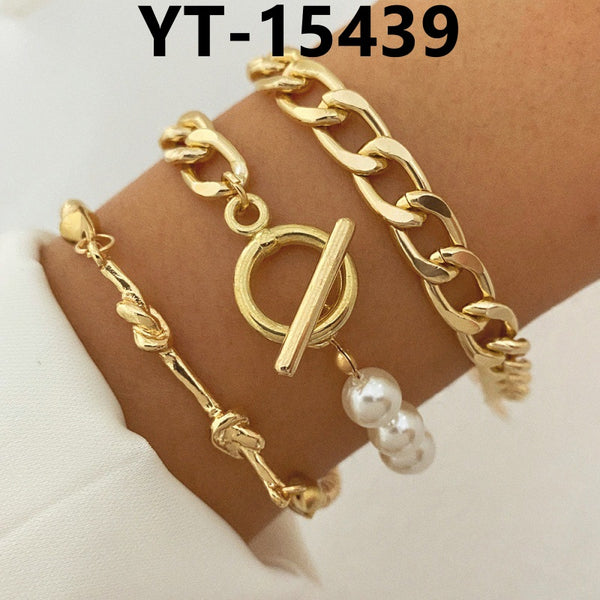 Gold Chain Retro Stacking Bracelets