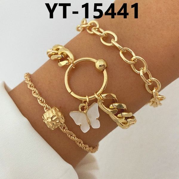 Gold Chain Retro Stacking Bracelets