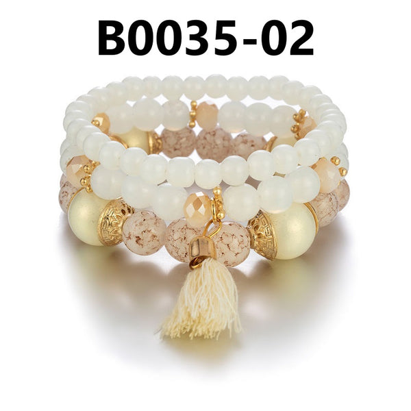 Bohemian Hand-Beaded Multi-Layered Bracelet