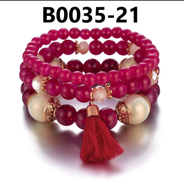 Bohemian Hand-Beaded Multi-Layered Bracelet