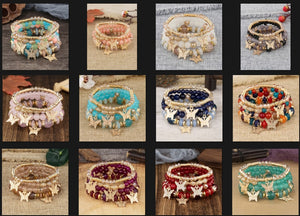 Butterfly Pendant Multi-Layered Bracelet
