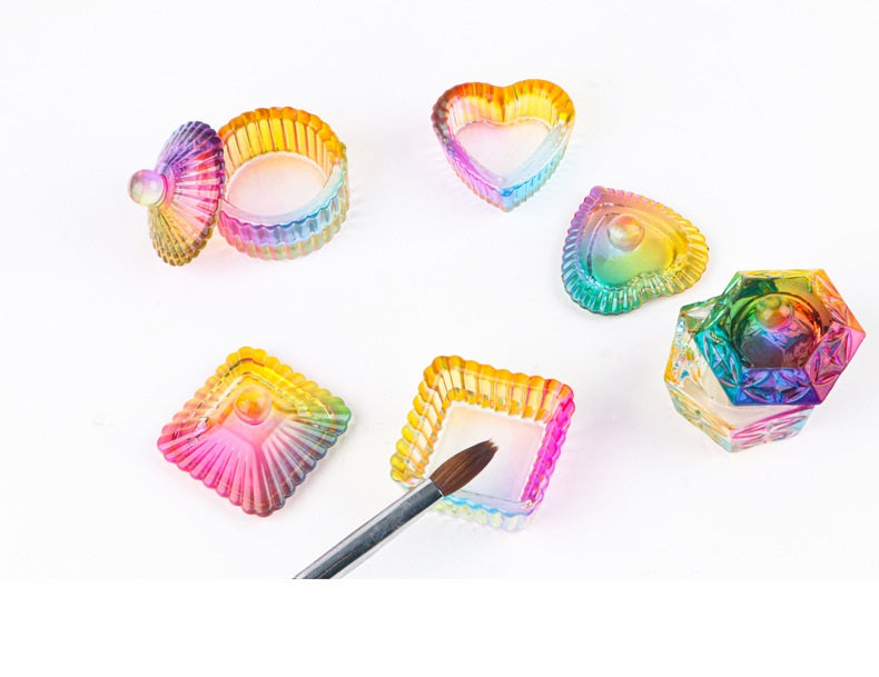 Nail Art Crystal Cup With Cover