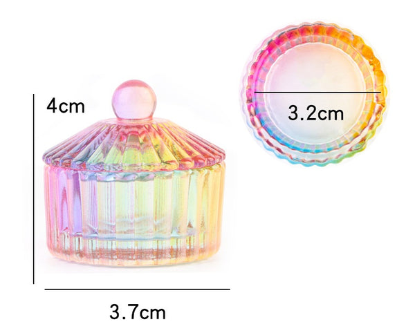 Nail Art Crystal Cup With Cover