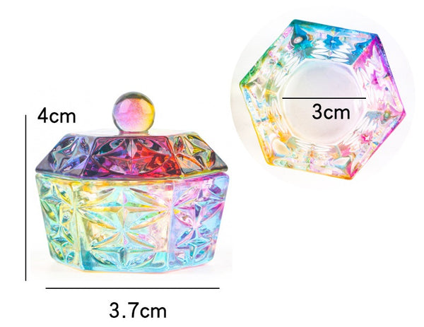 Nail Art Crystal Cup With Cover