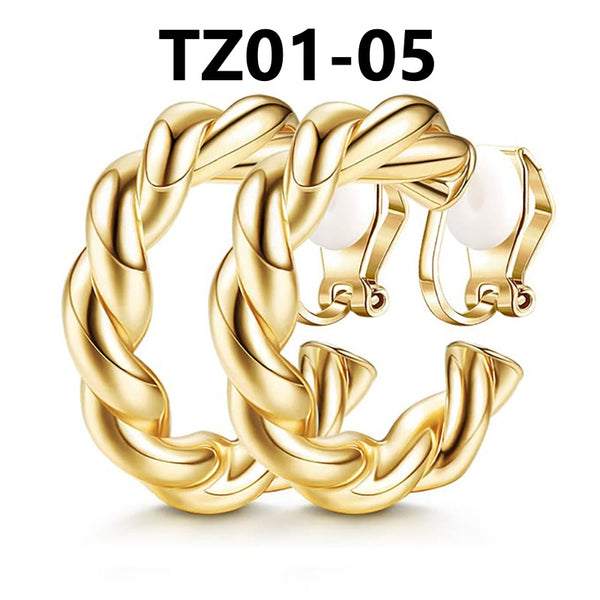 C Shaped Clip On Earrings
