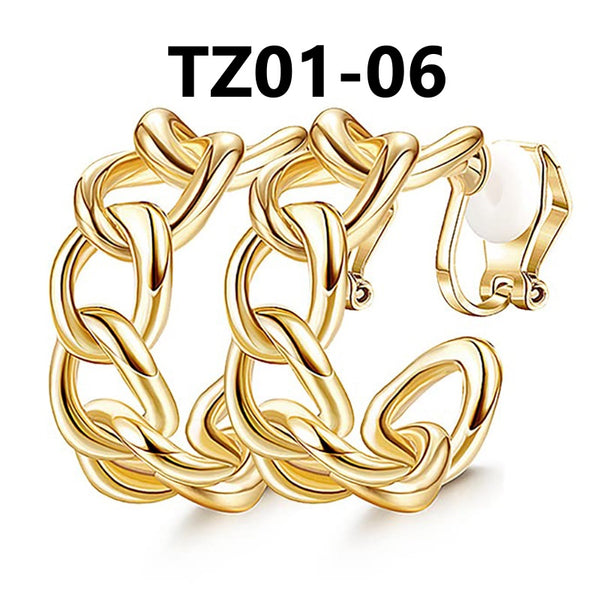 C Shaped Clip On Earrings