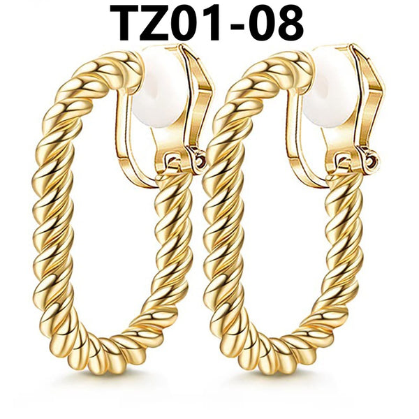 C Shaped Clip On Earrings