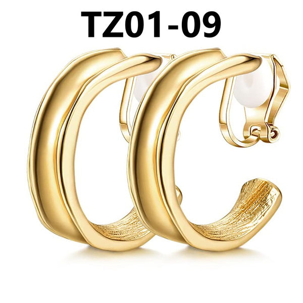 C Shaped Clip On Earrings