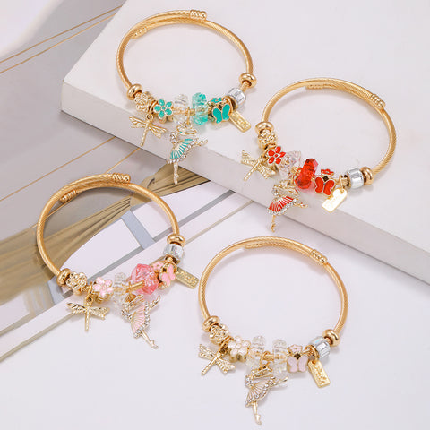 Ballet Dancer Stainless Steel Charm Bracelet